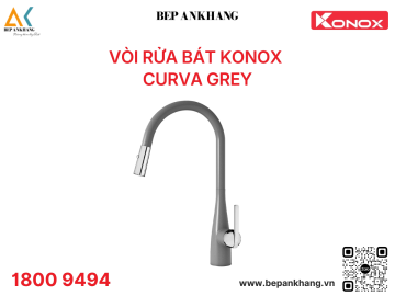 Vòi rửa bát Konox dây rút Curva Grey